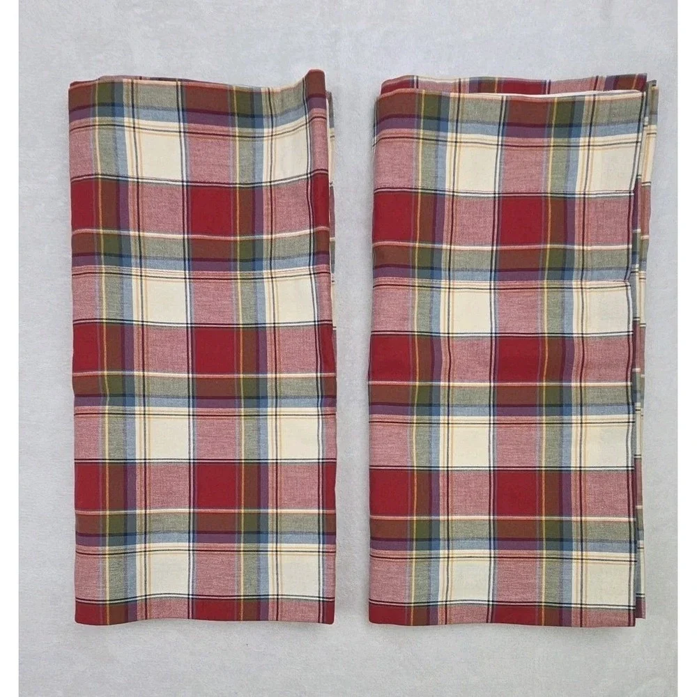 Longaberger Paprika Plaid Valances-set of 2 - 17.5 x 75